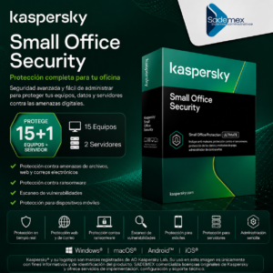 ANTIVIRUS KASPERSKY 15 LICENCIAS 2 SERVIDORES SMALL OFFICE SECURITY
