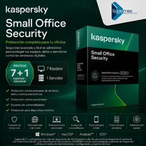 ANTIVIRUS KASPERSKY 7 LICENCIAS 1 SERVIDOR SMALL OFFICE SECURITY